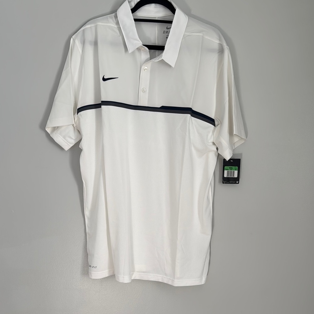 Nike White and Black Polo Shirt Sporty Style